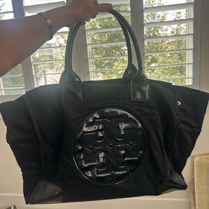 Large black Tory Burch tote